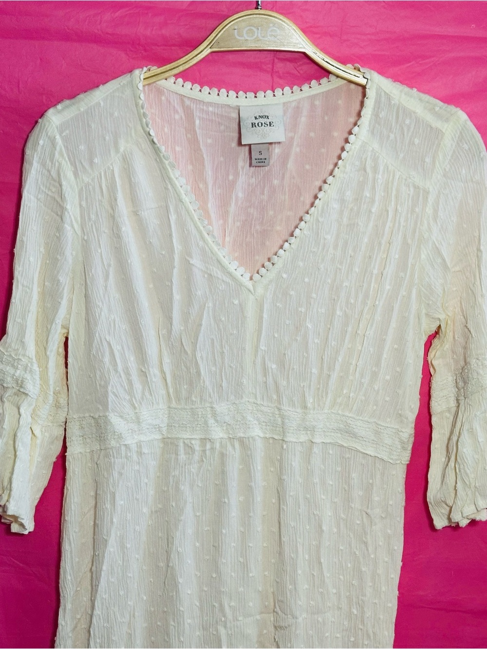 Knox Rose Cream Boho Maxi Dress with V-Neck and Ruffle Sleeves - Picture 12 of 15